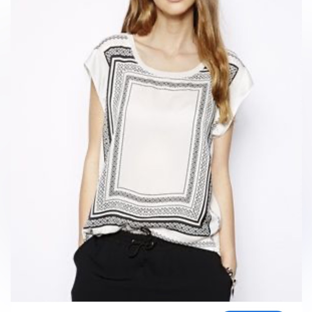Mango Monochrome‎ Geometric Blouse